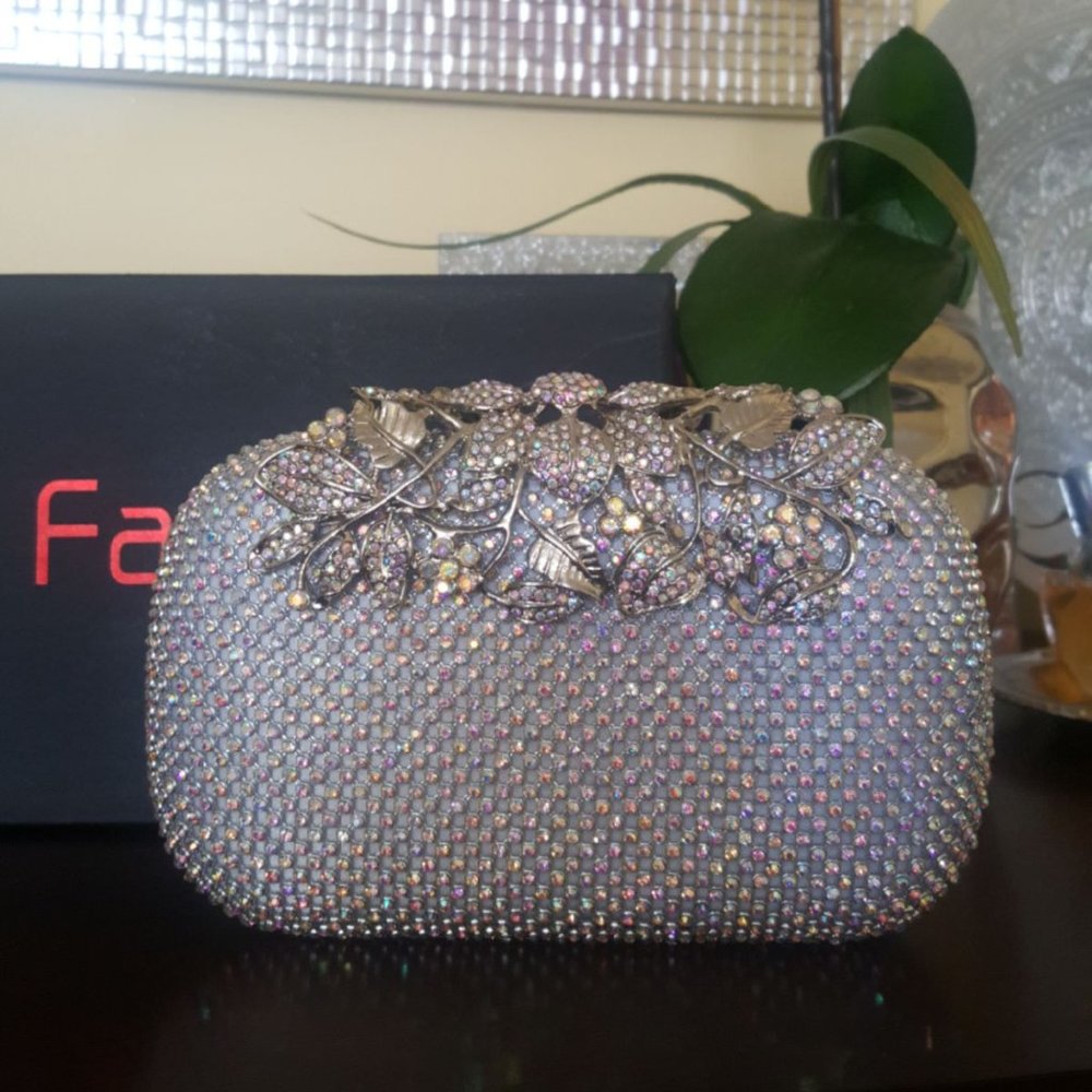 Rhinestone Beaded Formal Clutch Purse